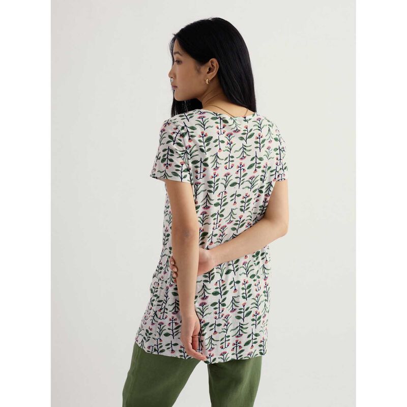 Seasalt Cornwall Busy Lizzy Tunic Painted Stems Chalk image number 1